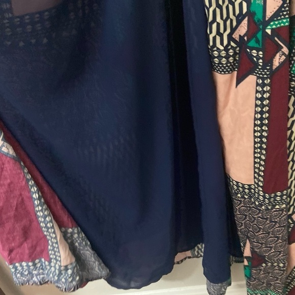 Anthropologie Porridge Virginia Maxi Wrap Dress L Patchwork Abstract Artsy Boho - Picture 9 of 10